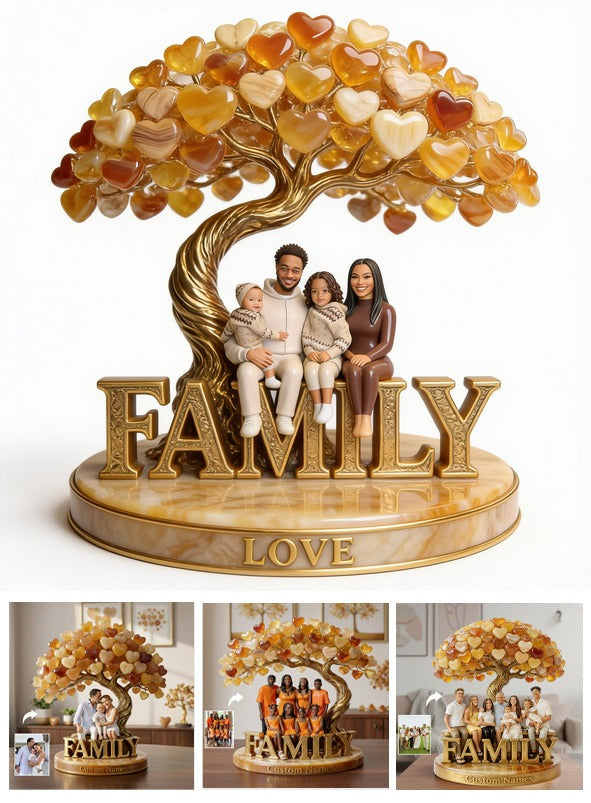 Personalized Black Christmas Family of Five Custom Shaped Acrylic Plaque