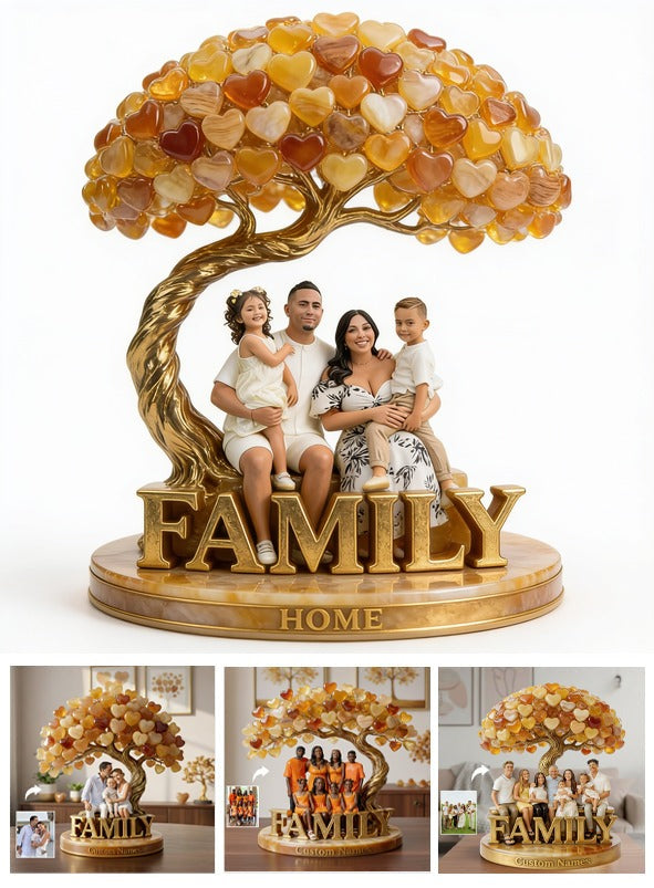 Personalized Latino Family of Four Custom Shaped Acrylic Plaque Home Decor Gift