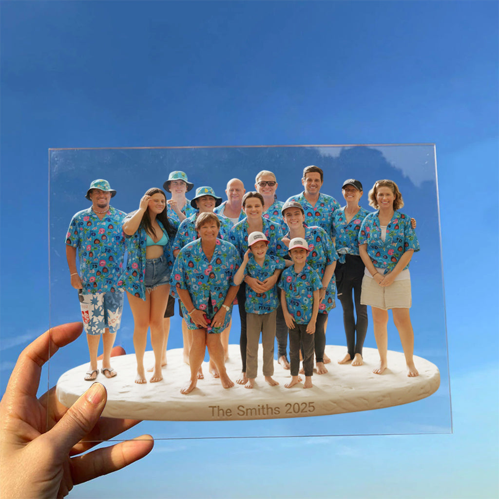 Personalized Latino Family of Four Custom Shaped Acrylic Plaque Keepsake Gift