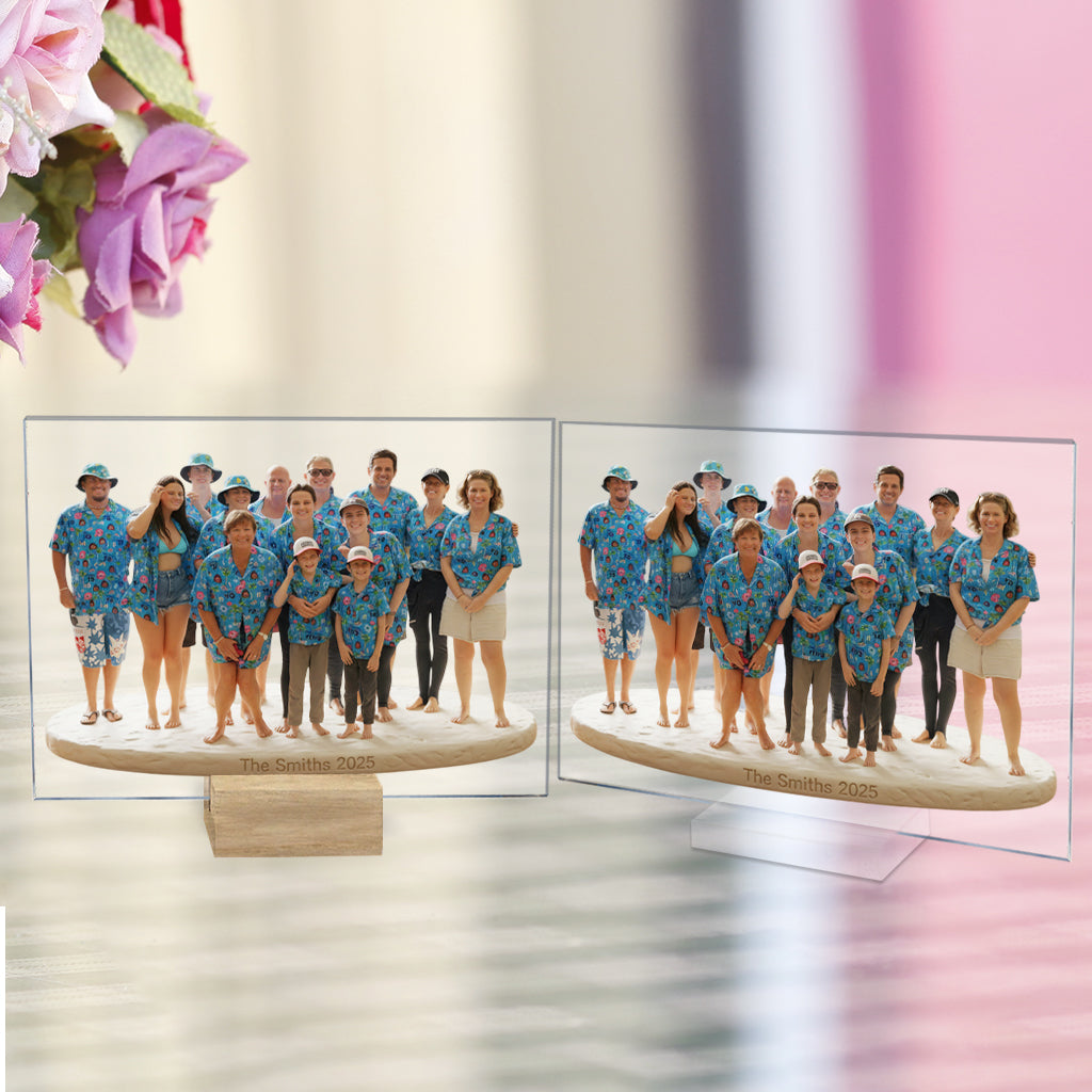 Personalized Family Of Three Custom Shaped Acrylic Plaque Home Decor Keepsake