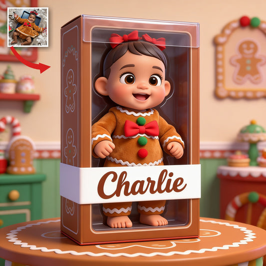 Personalized Black Christmas Baby Girl Gingerbread Costume Custom Shaped Acrylic Plaque