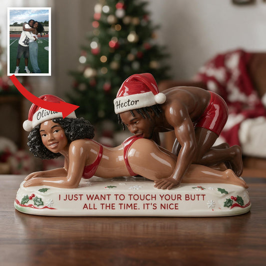 Custom Photo Christmas Black Couple Spicy 3D Plaque Funny Couple Gift