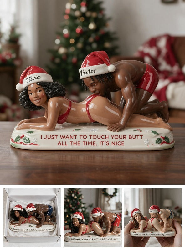 Custom Photo Christmas Black Couple Spicy 3D Plaque Funny Couple Gift
