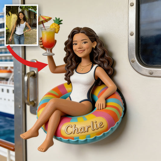 Personalized Latina Woman Cruising 3D Magnet Fridge Decor Gift