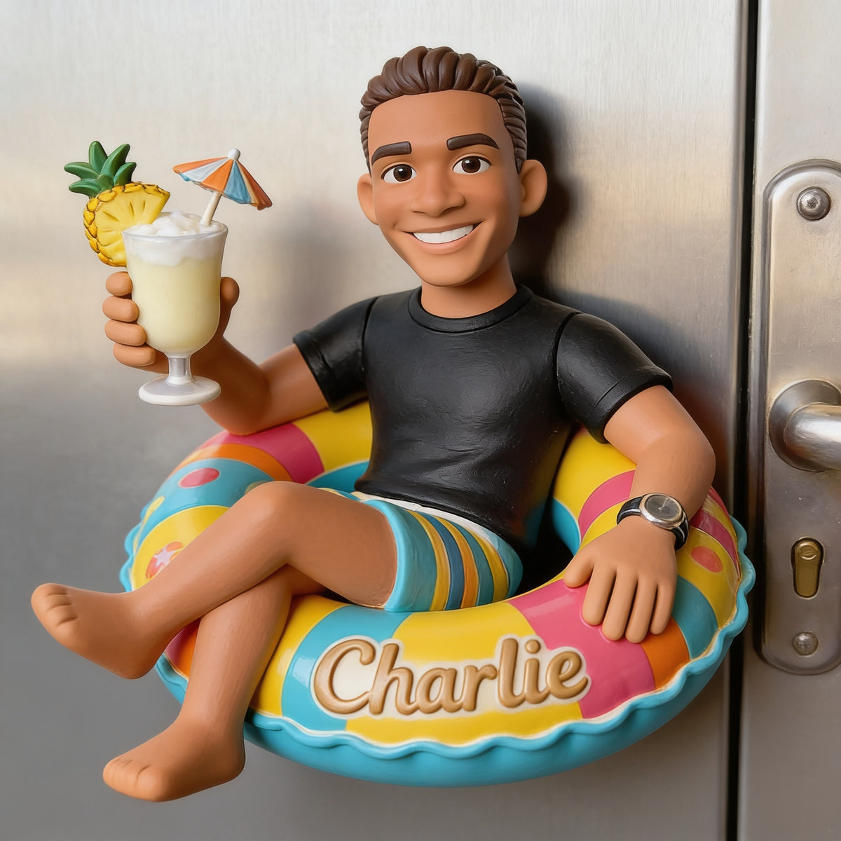 Personalized Black Man Cruise 3D Fridge Magnet Gift