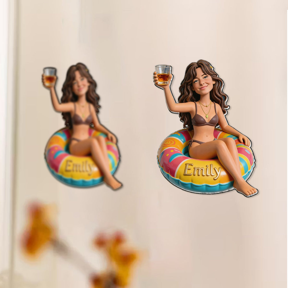 Personalized Little Girl Cruising 3D Magnet Fridge Decor Keepsake