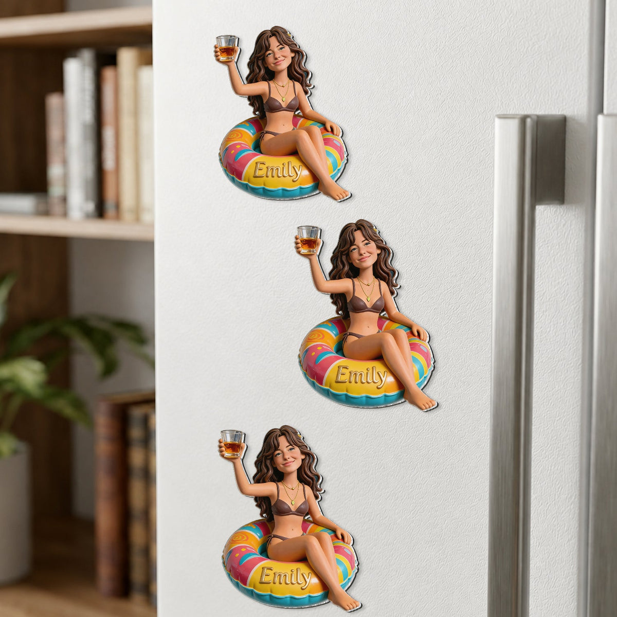 Personalized Little Girl Cruising 3D Magnet Fridge Decor Keepsake