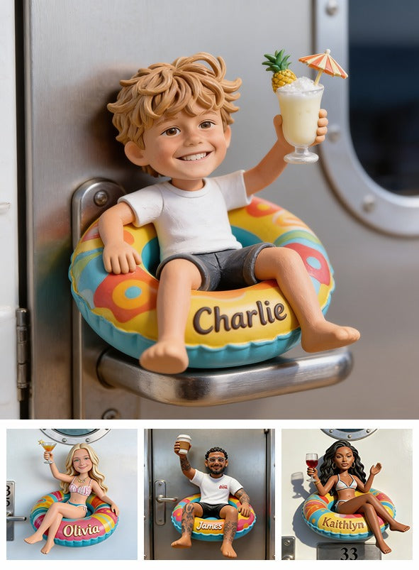 Personalized Little Boy Cruising 3D Resin Magnet Keepsake