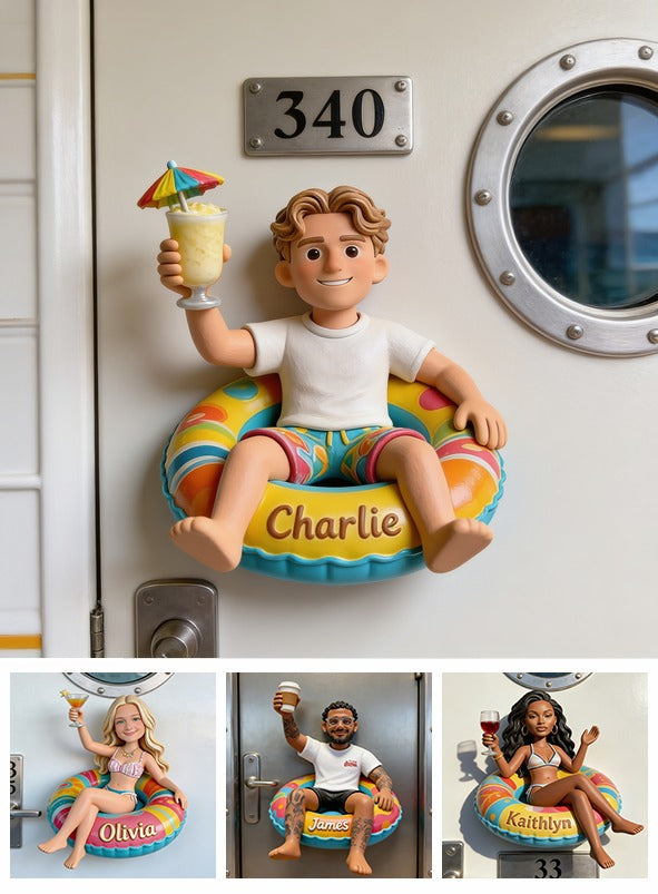 Personalized Cruising Man 3D Resin Fridge Magnet