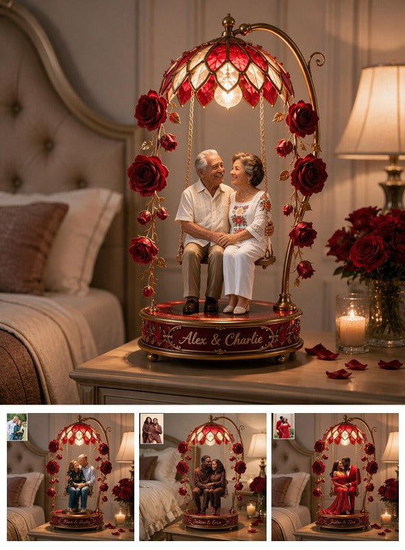 Custom Photo Older Latino Couple Acrylic LED Night Light, Personalized Couple Gift