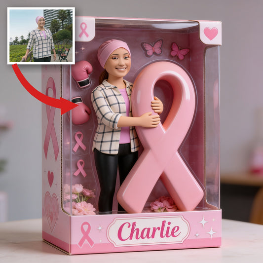Personalized Latina Breast Cancer Woman Custom Shaped Acrylic Plaque Awareness Gift