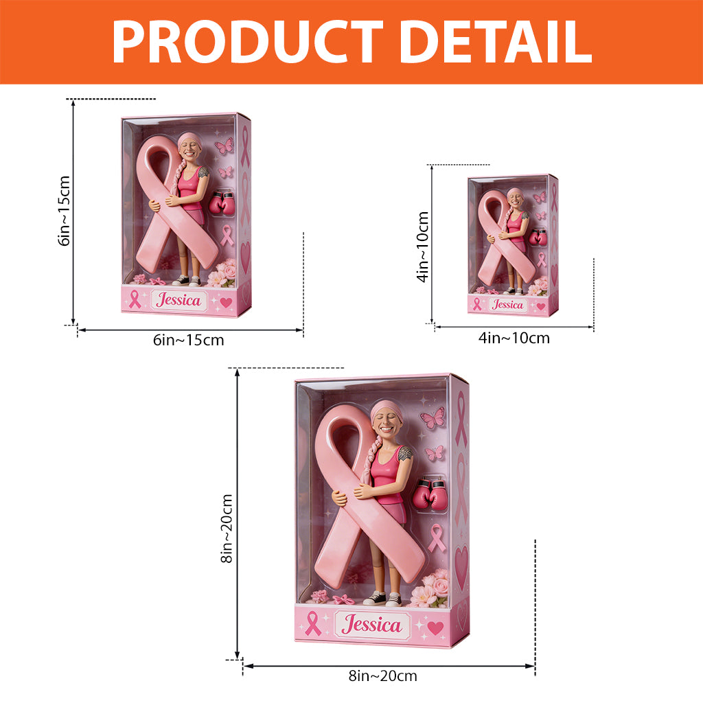 Personalized Middle-Aged Latina Breast Cancer Woman Custom Shaped Acrylic Plaque, Breast Cancer Awareness Gift
