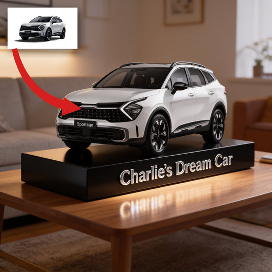 Personalized White Kia Sportage Compact SUV Custom Shaped Acrylic Plaque Car Lover Gift