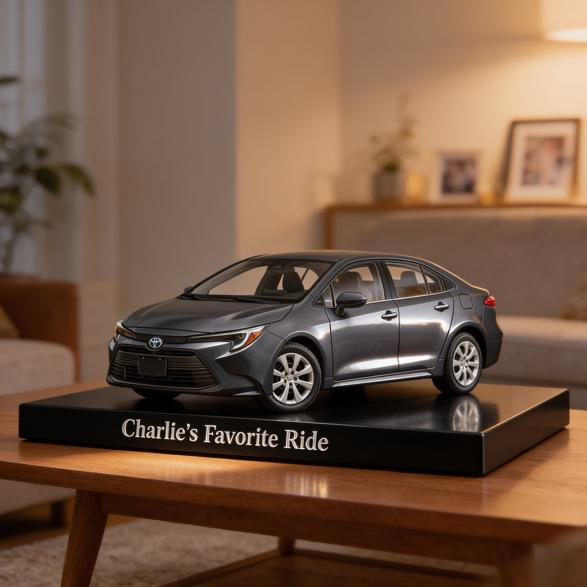 Personalized Dark Grey Toyota Corolla Custom Acrylic Plaque Car Lover Gift