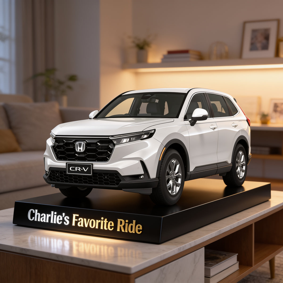 Personalized White Honda CR-V SUV Custom Shaped Acrylic Plaque Car Lover Gift