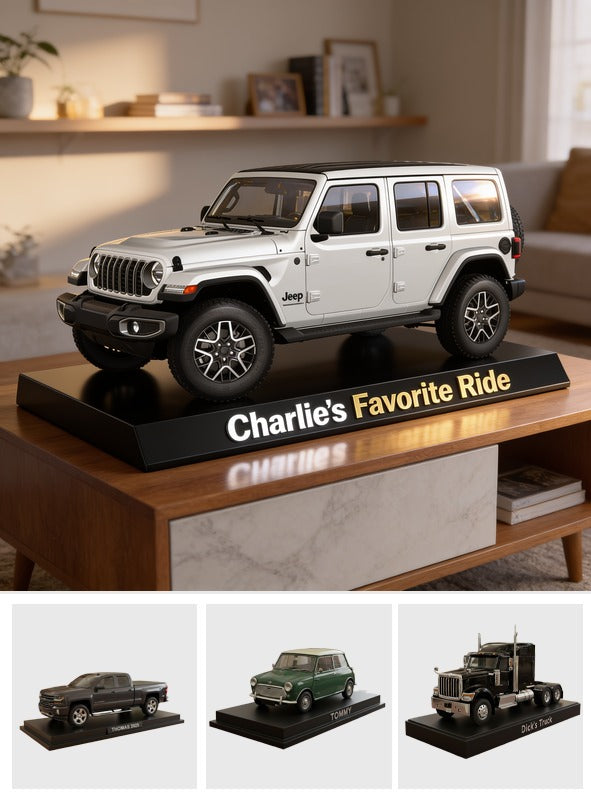Personalized White Jeep Wrangler Custom Shaped Acrylic Plaque Car Lover Gift