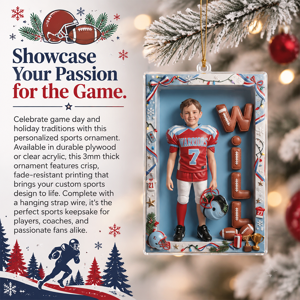 Personalized Christmas Latino Youth Baseball Player Keepsake Ornament