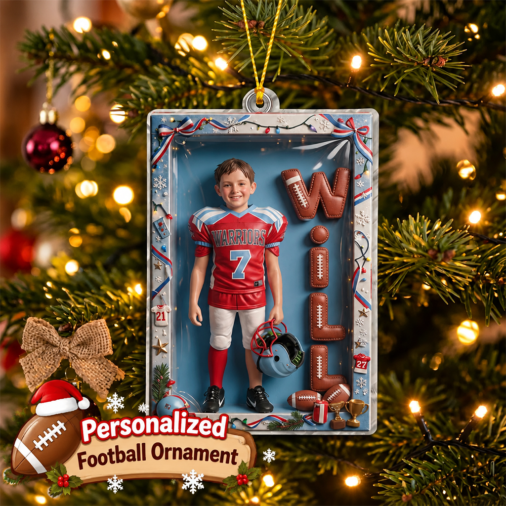 Personalized Christmas American Football Player Ornament Football Fan Gift
