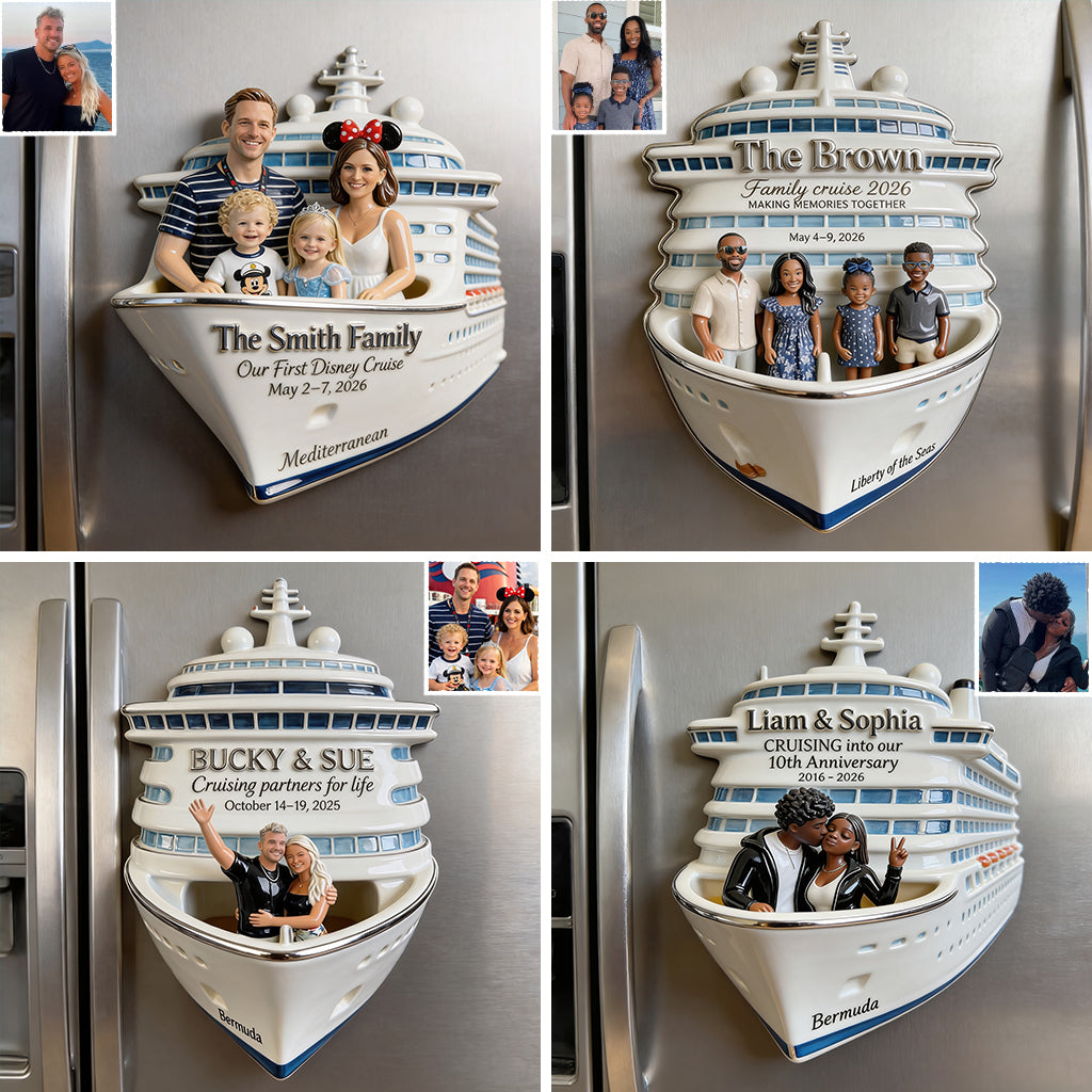 Personalized Wedding Couple Cruise Fridge Magnet, Wedding Keepsake Gift