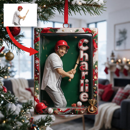 Personalized Christmas Man Baseball Player Ornament Baseball Fan Gift