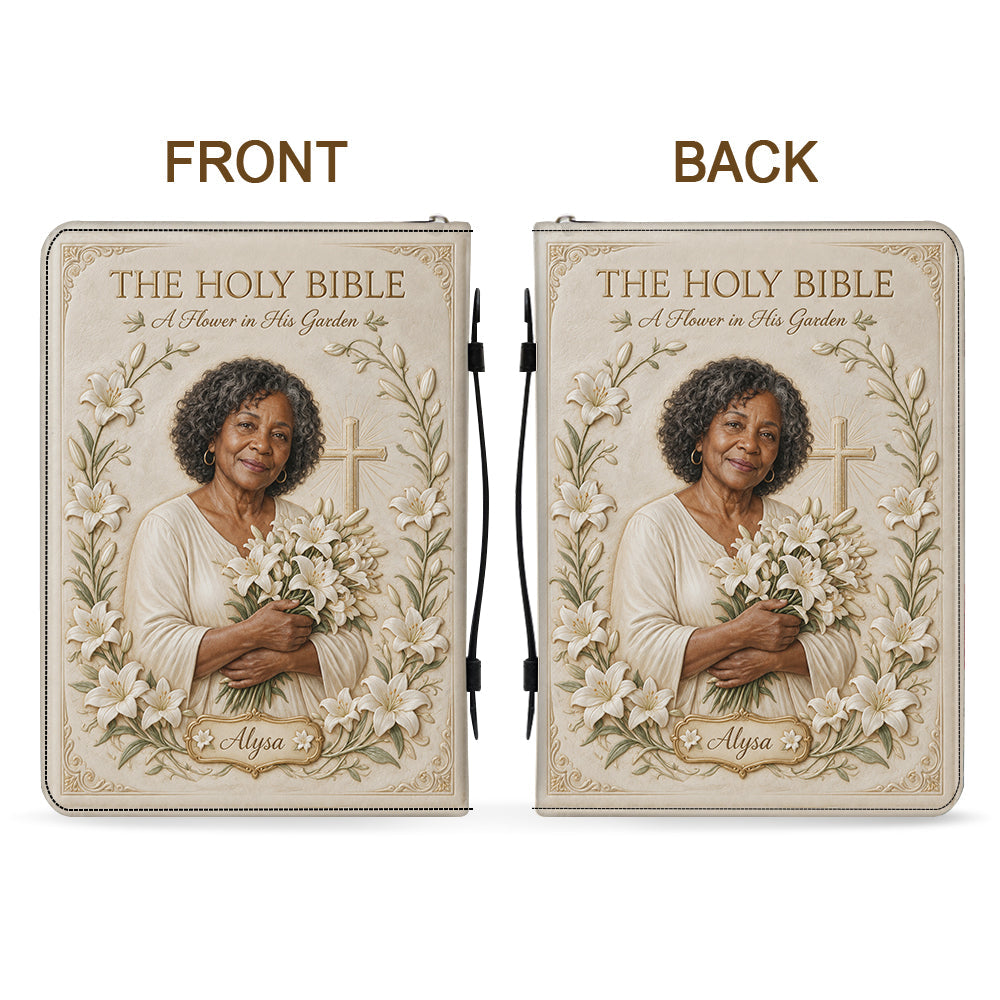 Personalized Black Woman Christian Leather Bible Cover Bag Faith Gift
