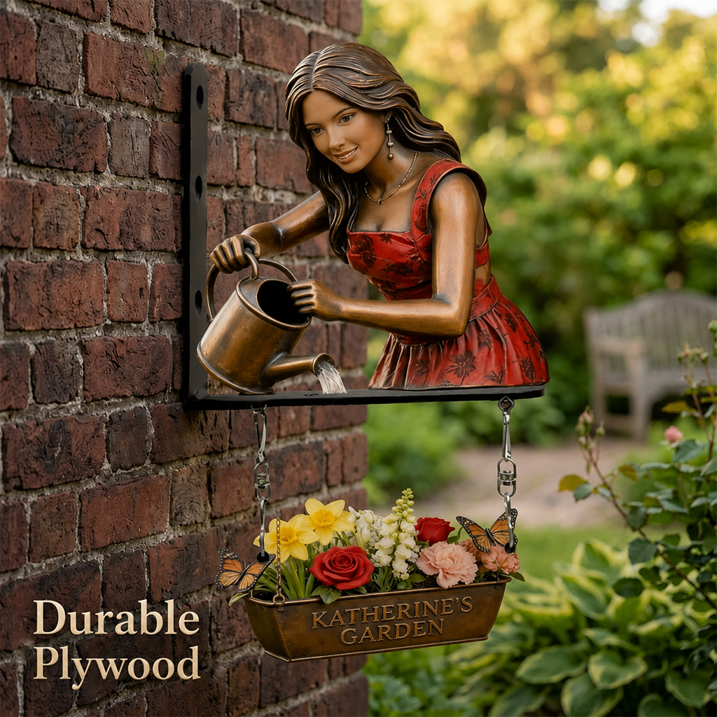 Custom Photo Older Black Woman Gardening Wooden Wall Mount Sign Garden Decor Gift