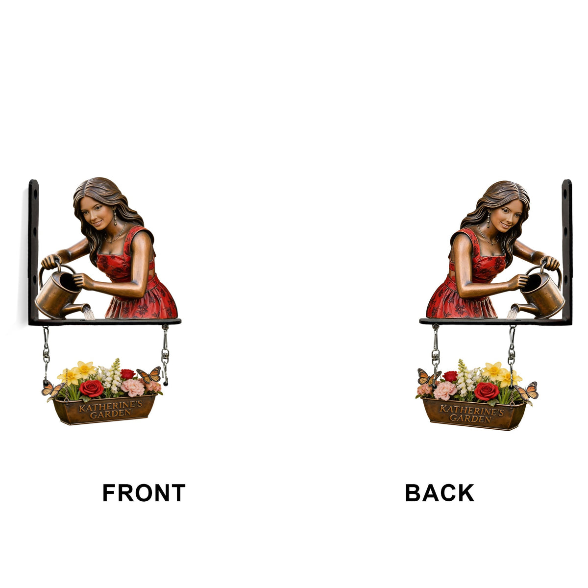 Custom Photo Black Woman Gardener Wooden Wall Mount Garden Sign Home Decor