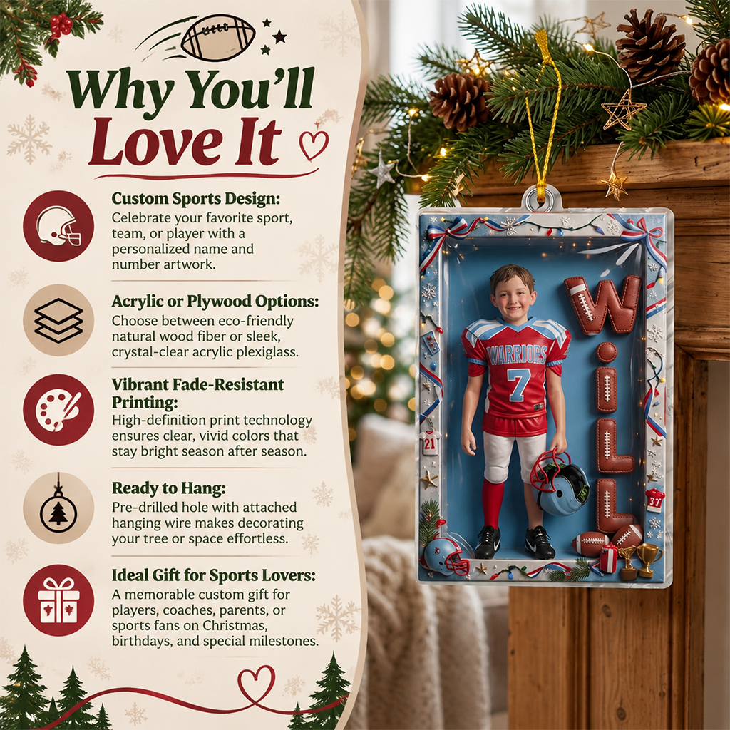 Personalized Christmas Male Youth Volleyball Player Ornament Sports Gift