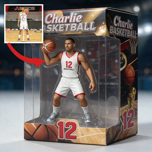 Personalized Latino Man Basketball Player 3D Acrylic Display Box