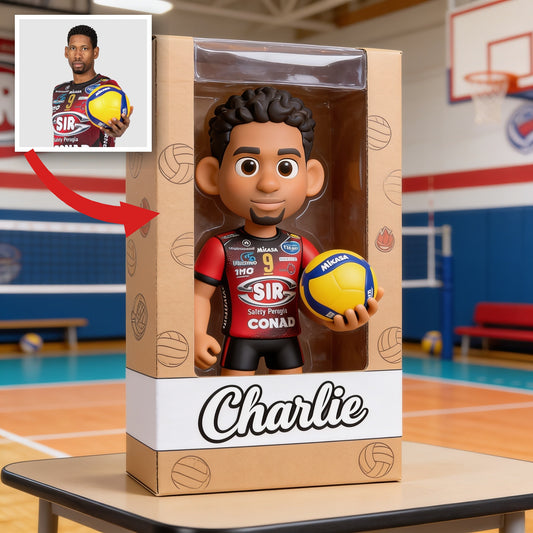 Personalized Black Man Volleyball Player Custom Shaped Acrylic Plaque Sports Gift