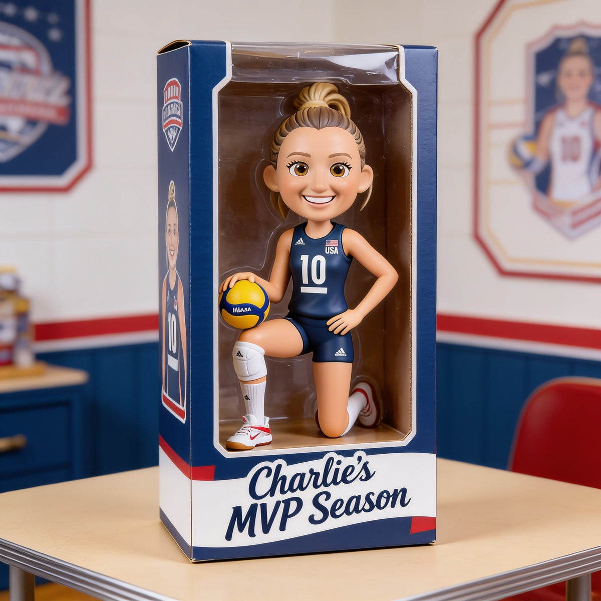 Personalized Woman Volleyball Player Custom Shaped Acrylic Plaque Sports Desk Decor Gift