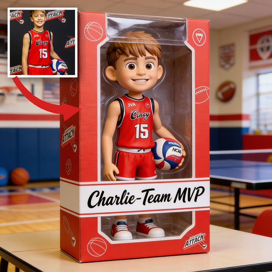 Personalized Male Youth Volleyball Player Custom Shaped Acrylic Plaque Gift