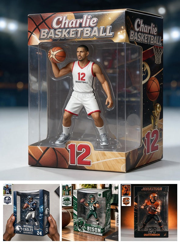 Personalized Latino Man Basketball Player 3D Acrylic Display Box