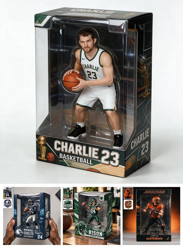 Personalized Man Basketball Player 3D Acrylic Display Box Sports Keepsake
