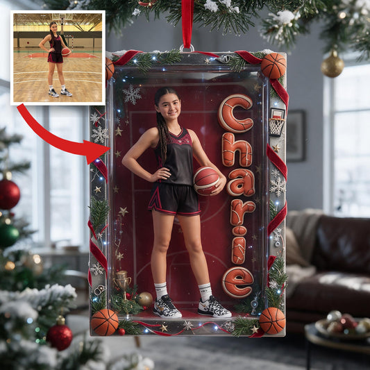 Personalized Christmas Latina Female Youth Basketball Player Ornament Sports Gift