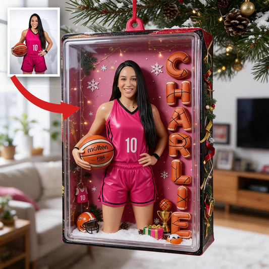Personalized Christmas Latina Woman Basketball Player Ornament, Basketball Fan Gift