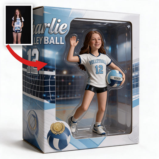 Personalized Female Youth Volleyball Player Acrylic Display Box Sports Keepsake