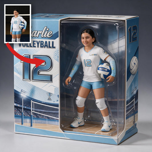 Personalized Latina Female Youth Volleyball Player Acrylic Display Box Sports Keepsake