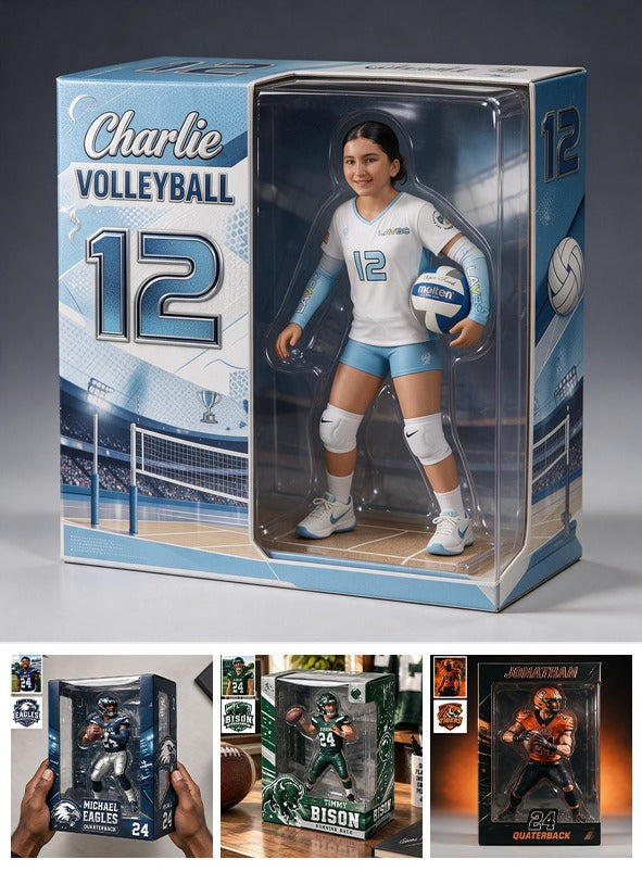 Personalized Latina Female Youth Volleyball Player Acrylic Display Box Sports Keepsake