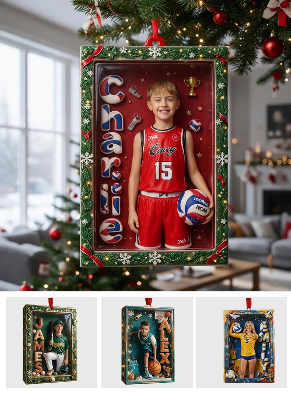 Personalized Christmas Male Youth Volleyball Player Ornament Gift