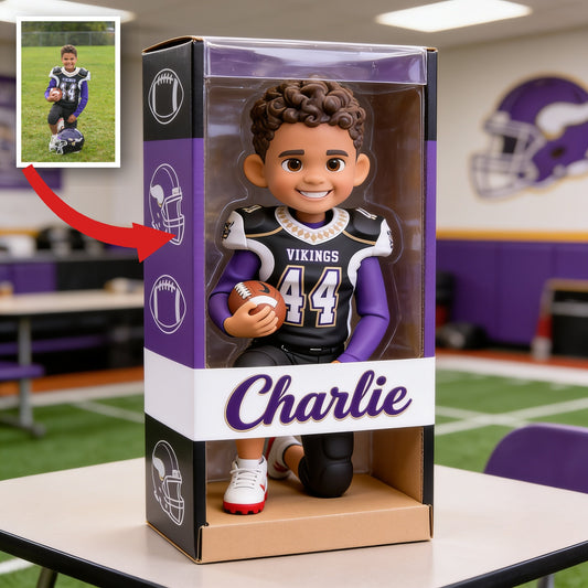 Personalized Latino Youth American Football Player Custom Shaped Acrylic Plaque Football Gift