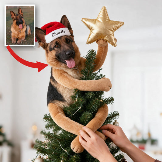 Personalized Christmas Black & Tan Adult German Shepherd Posable Plush Doll