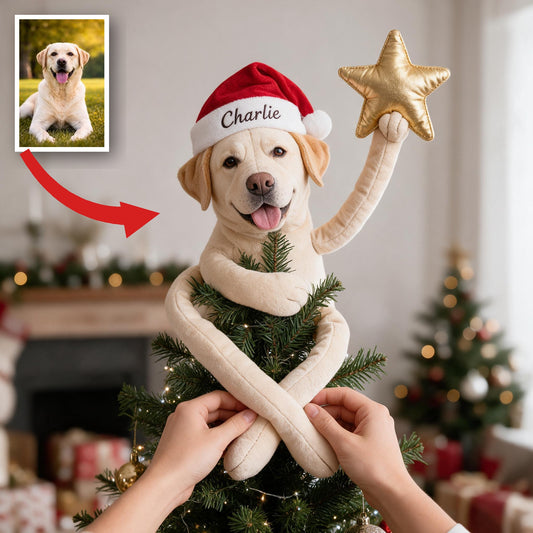 Personalized Christmas Yellow Labrador Retriever Posable Plush Doll