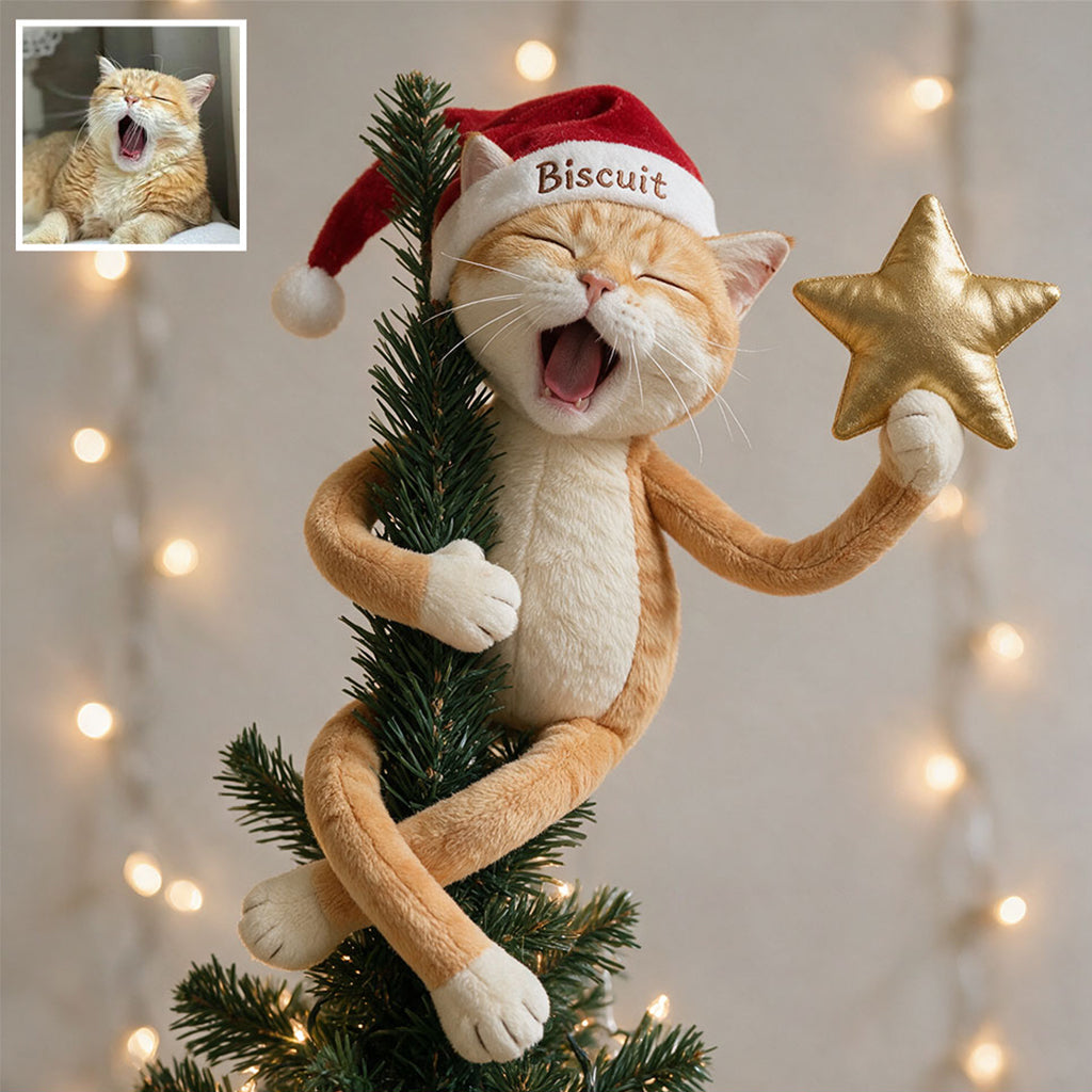 Personalized Christmas Tricolor Adult Beagle Posable Plush Doll Tree Topper Gift