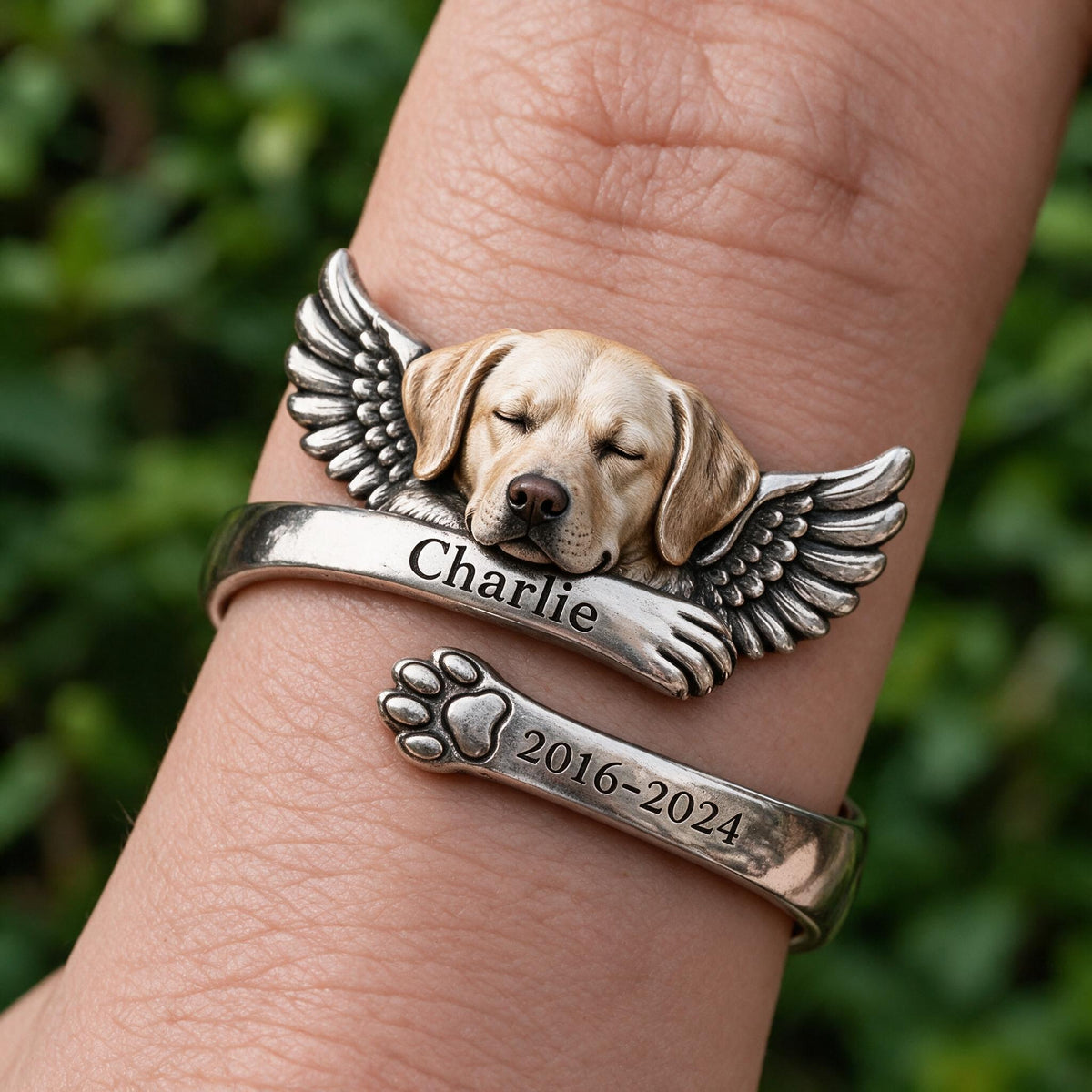 Personalized Yellow Labrador Retriever Memorial Ring Pet Loss Keepsake