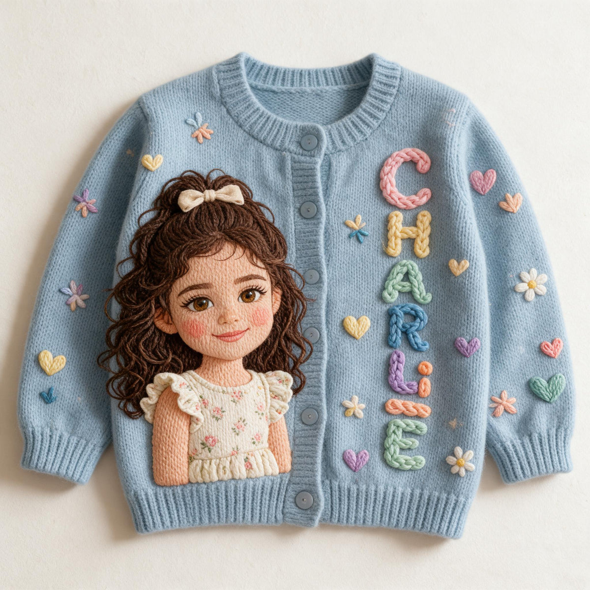 Personalized Latina Little Girl Kid Cardigan Sweater, Gift for Daughter Granddaughter Niece