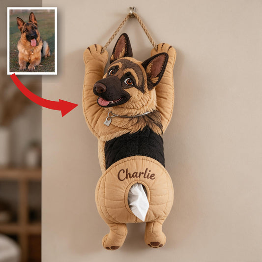 Personalized Black and Tan Adult German Shepherd Pull-Out Organizer Cute Home Storage