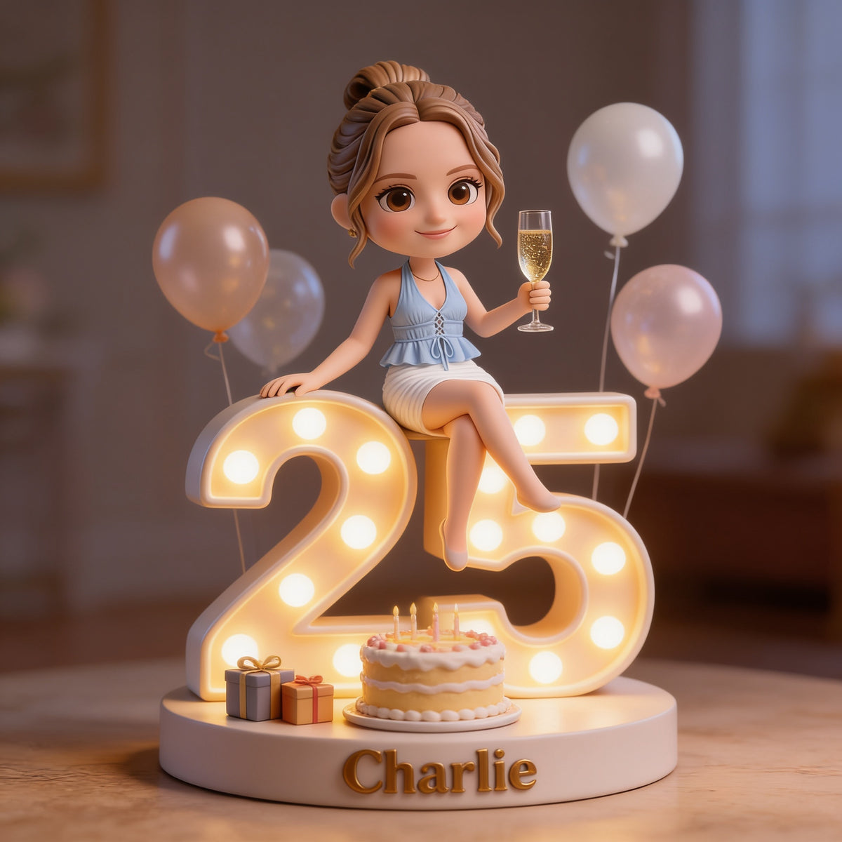 Personalized 25th Birthday Woman Custom Shaped Acrylic Plaque Gift for Her