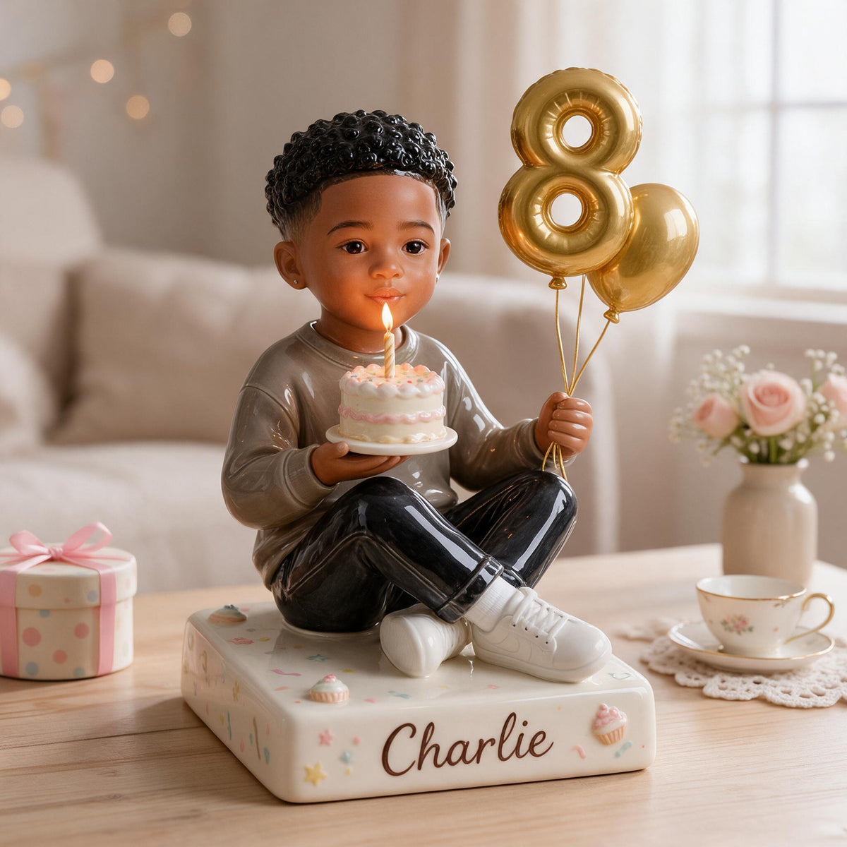 Personalized Birthday Black Little Boy 3D Plaque Keepsake Gift