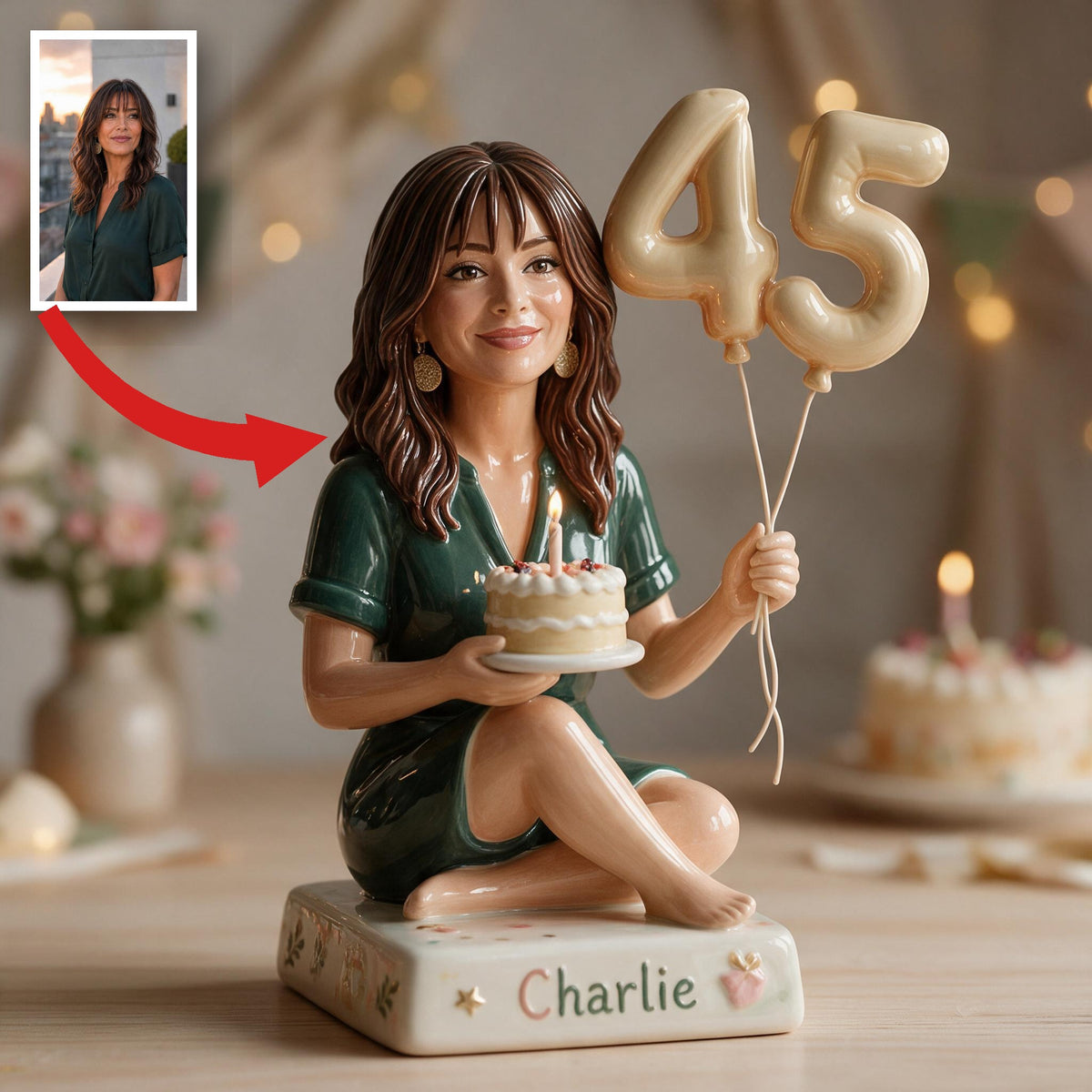 Personalized 45th Birthday Middle-Aged Latina Woman 3D Plaque Gift